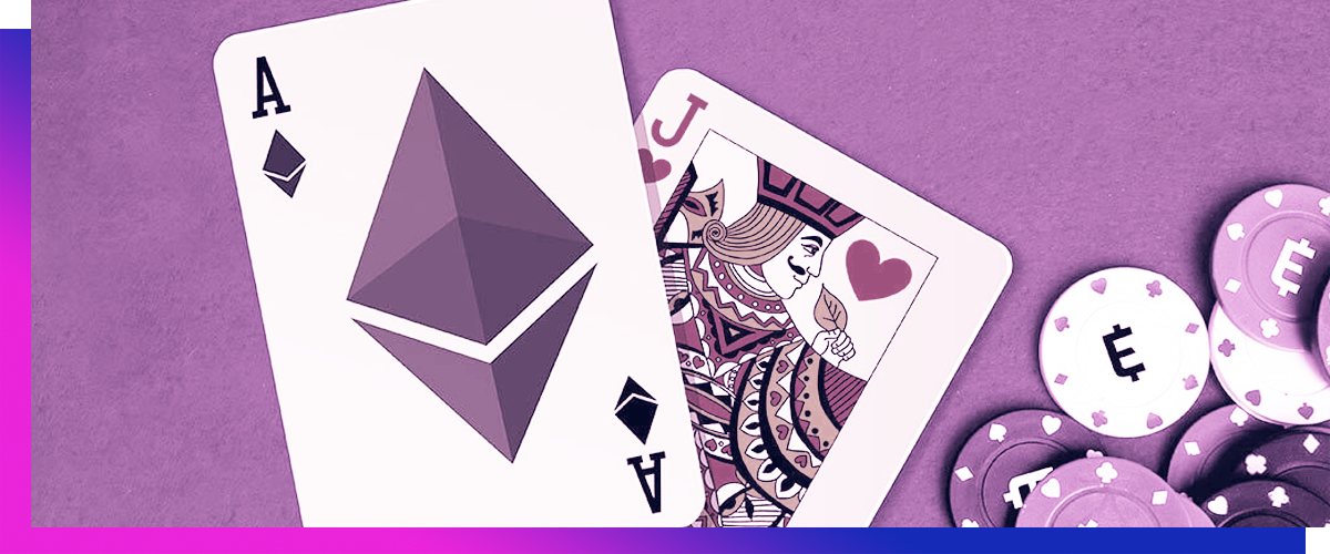 Ethereum chips with ace of spades and a jack of hearts