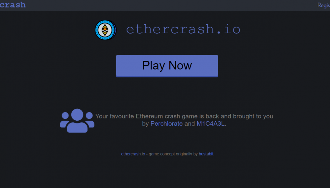 EtherCrash.io Front Page